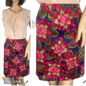 Talbots Floral Art Pencil Skirt